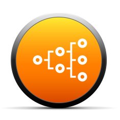 Flowchart icon on a round button - SimpleSeries N3