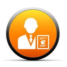 Businessman icon on a round button - SimpleSeries N19