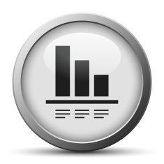 Bar Graph icon on a silver button - SilverSeries N51