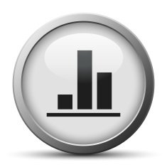Bar Graph icon on a silver button - SilverSeries N53