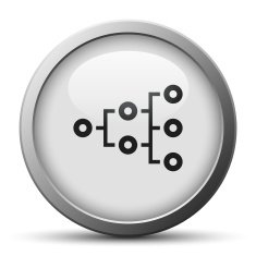 Flowchart icon on a silver button - SilverSeries N3