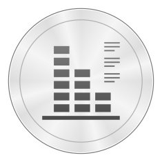 Bar Graph icon on a round button - SharpSeries N49