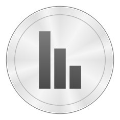 Bar Graph icon on a round button - SharpSeries N50