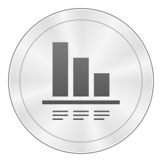 Bar Graph icon on a round button - SharpSeries N51