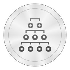 Organization Chart icon on a round button - SharpSeries