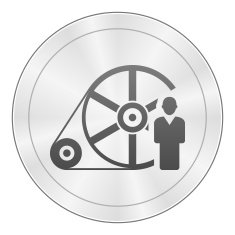 Flywheel icon on a round button - SharpSeries