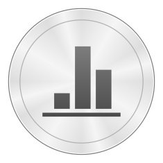 Bar Graph icon on a round button - SharpSeries N53