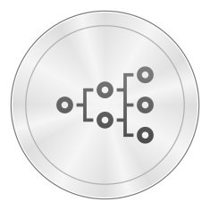 Flowchart icon on a round button - SharpSeries N3