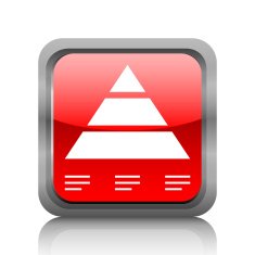 Pyramid icon on a square button - RubyRedSeries N3