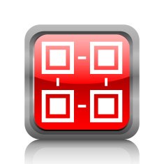 Flowchart icon on a square button - RubyRedSeries N2