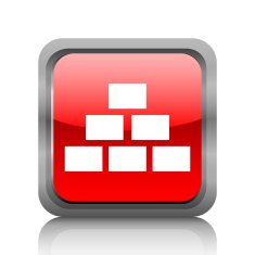 Pyramid icon on a square button - RubyRedSeries N5