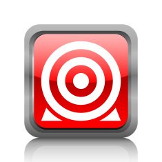 Target icon on a square button - RubyRedSeries