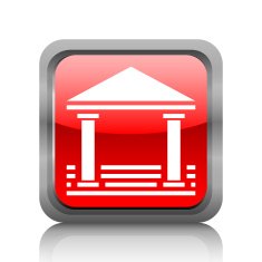 Bank icon on a square button - RubyRedSeries N9