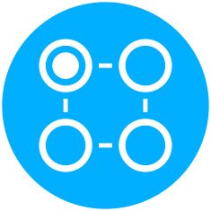 Flowchart icon on a round button - RoundSeries