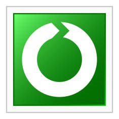 Chevron Chart icon on a square button - FlatSeries