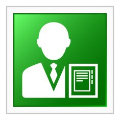 Businessman icon on a square button - FlatSeries N16