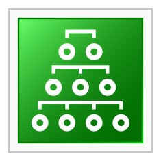 Organization Chart icon on a square button - FlatSeries