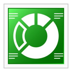 Donut Chart icon on a square button - FlatSeries N2