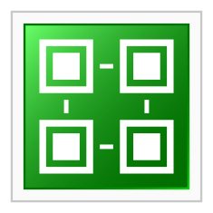 Flowchart icon on a square button - FlatSeries N2