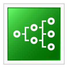 Flowchart icon on a square button - FlatSeries N3