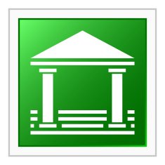 Bank icon on a square button - FlatSeries N9