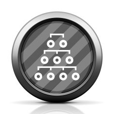 Organization Chart icon on a round button - EliteSeries