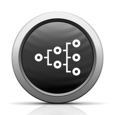 Flowchart icon on a round button - ElectSeries N3