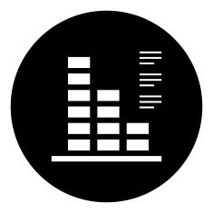 Bar Graph icon on a round button - DimSeries N48