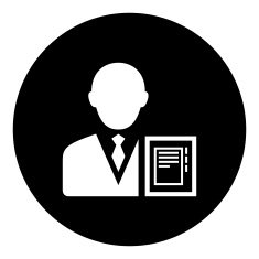 Businessman icon on a round button - DimSeries N15