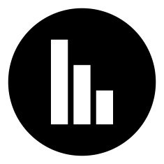 Bar Graph icon on a round button - DimSeries N49