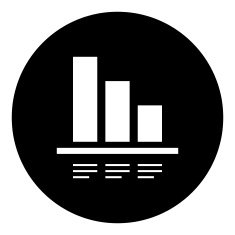 Bar Graph icon on a round button - DimSeries N50