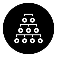 Organization Chart icon on a round button - DimSeries