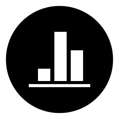 Bar Graph icon on a round button - DimSeries N52