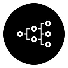 Flowchart icon on a round button - DimSeries N3