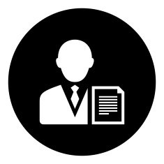Businessman icon on a round button - DimSeries N17