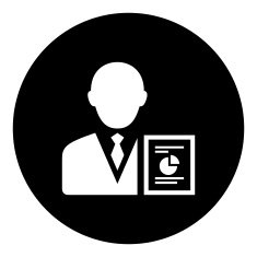 Businessman icon on a round button - DimSeries N18