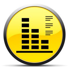Bar Graph icon on a round button - CurveSeries N47
