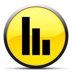 Bar Graph icon on a round button - CurveSeries N48