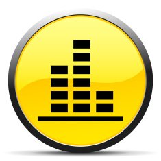 Bar Graph icon on a round button - CurveSeries N50