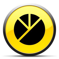 Pie Chart icon on a round button - CurveSeries