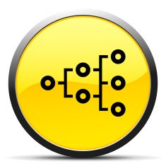 Flowchart icon on a round button - CurveSeries N3