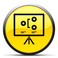 Projection Screen icon on a round button - CurveSeries