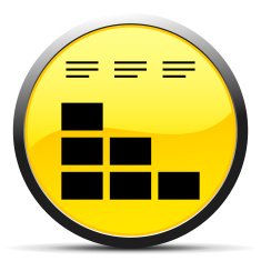 Bar Graph icon on a round button - CurveSeries N53