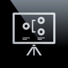 Projection Screen icon on a black background - CoreSeries