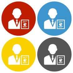 Businessman icon on circle buttons - CircleSeries N7