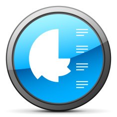 Coxcomb Chart icon on a round button - BrightSeries