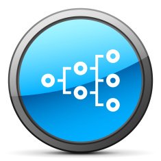 Flowchart icon on a round button - BrightSeries N3