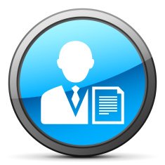 Businessman icon on a round button - BrightSeries N6