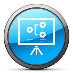 Projection Screen icon on a round button - BrightSeries