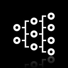 Organization Chart icon on a black background - White Series